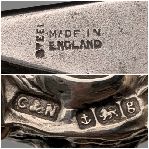 1906年 英国アンティーク 純銀ハンドル シューホーン 靴べら Crisford&Norris